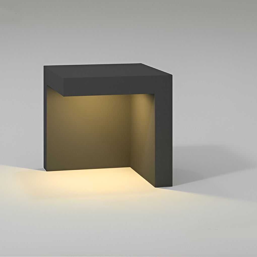 Modern Gray LED Half-Cut Rectangular Outdoor Path Light - IP54 Waterproof