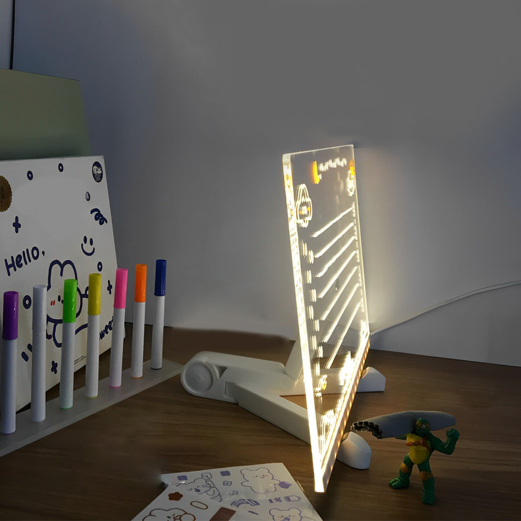 Colorful LED Acrylic Writable Message Board Table Lamp for Bedroom Decor