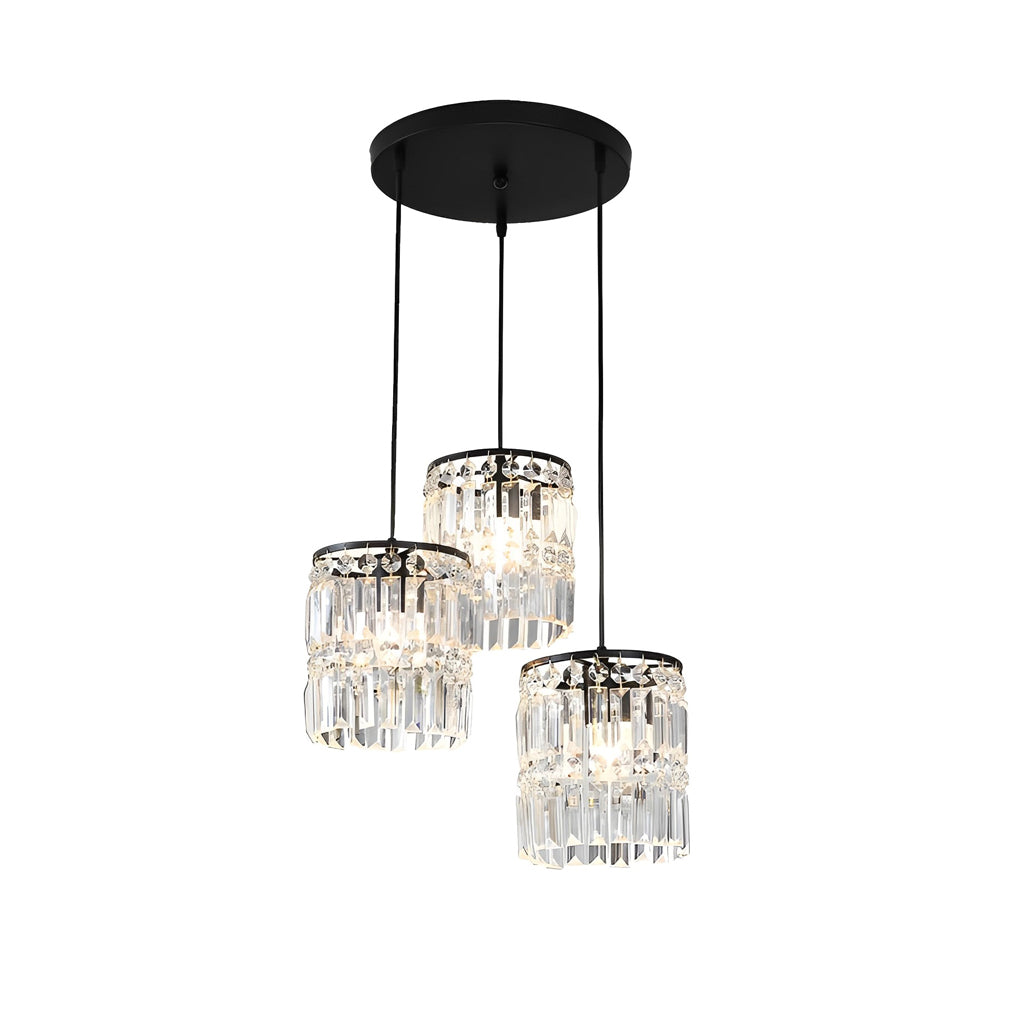 Nordic Crystal Pendant Light Fixture with Three-Step Dimming for Dining Room