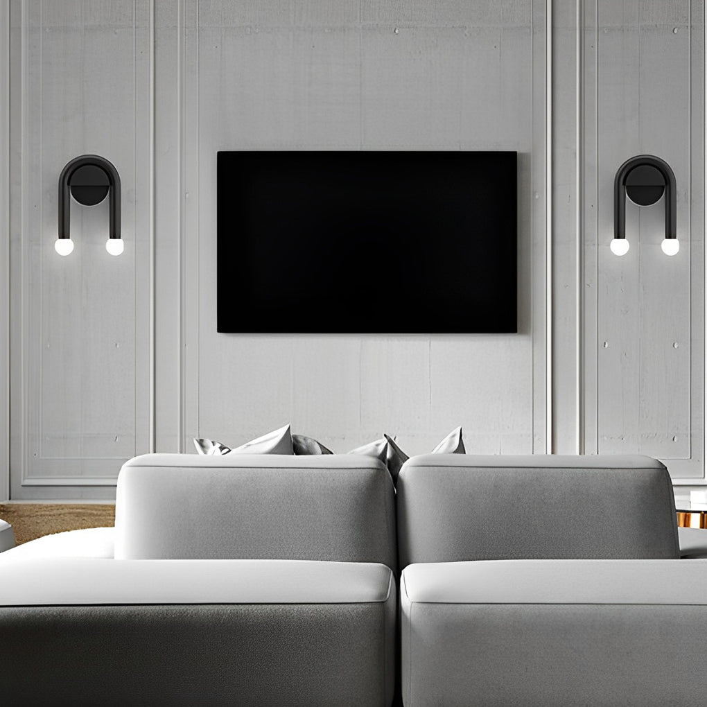 Black Nordic Wall Sconces - Stylish 2-Light Decorative Fixture for Hallway