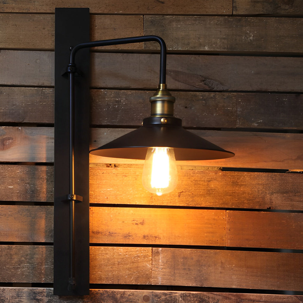Black Retro Industrial Adjustable LED Wall Sconce Light for Living Room