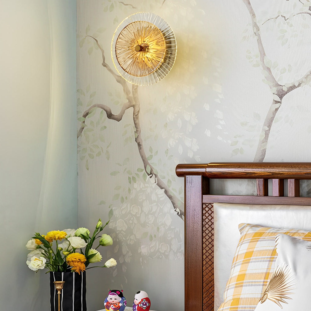 Luxury Round Glass LED Wall Light Fixture for Modern Living Spaces