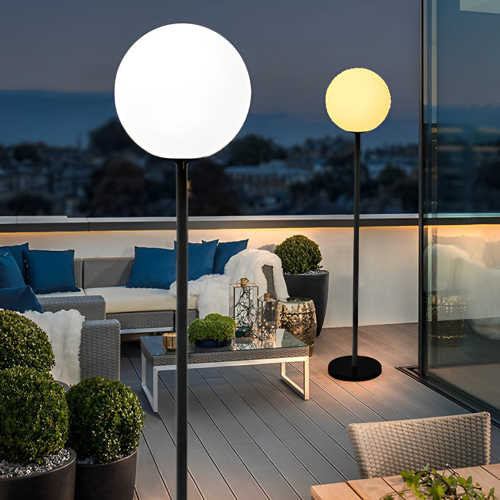 Smart App-Controlled RGB LED Globe Floor Lamp for Modern Living Spaces