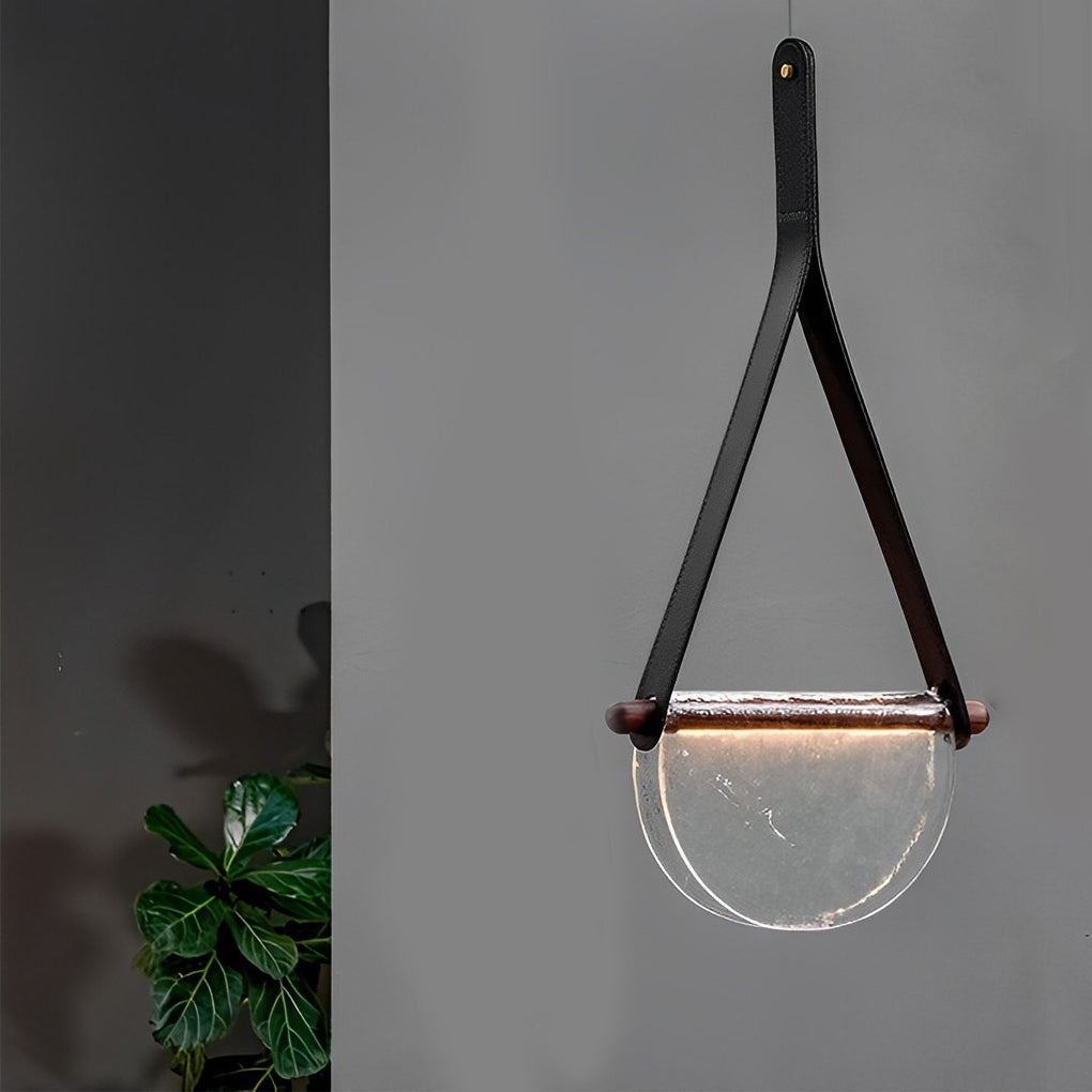 Post-Modern Semicircular Glass LED Chandelier for Living Room Decor
