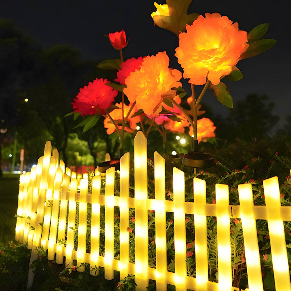 8-Pack Solar-Powered LED Wave Garden Fence Lights for Festive Decorations