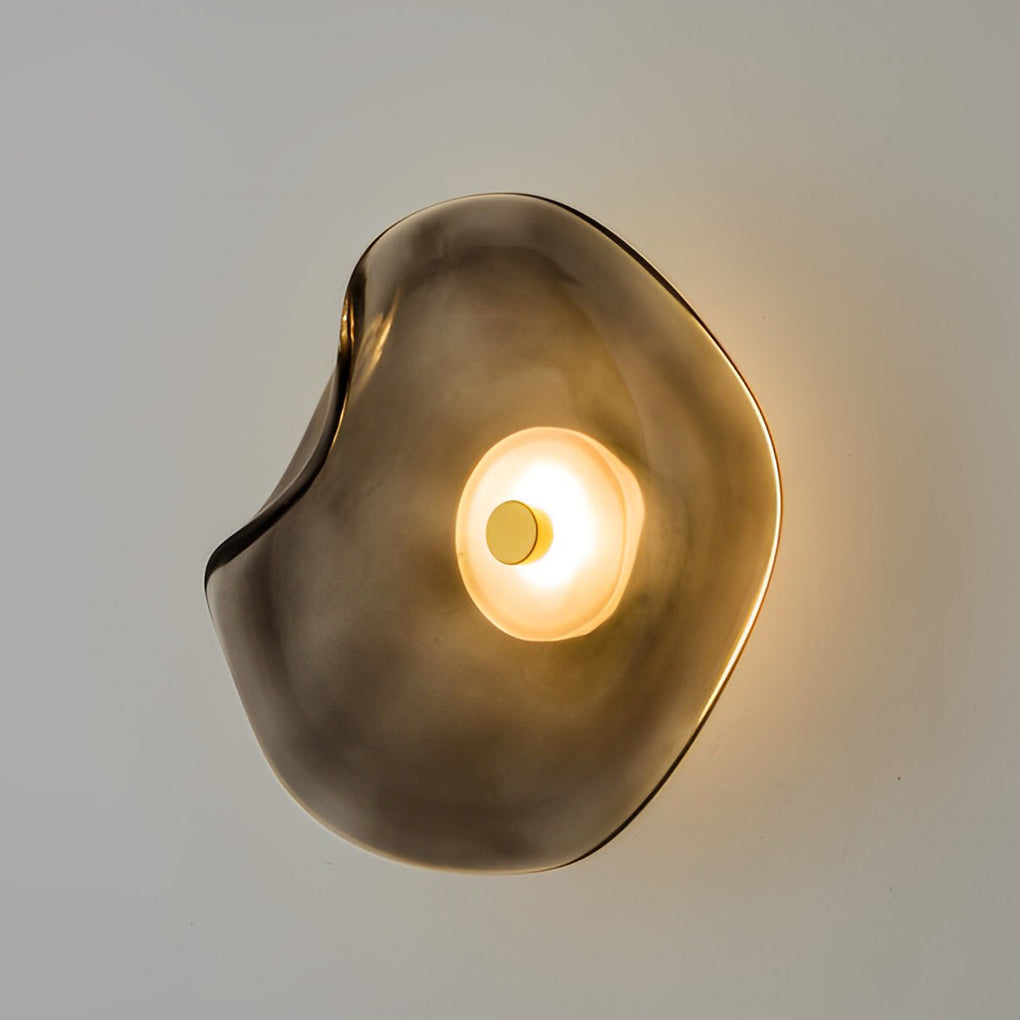 Postmodern Irregular Round Glass Wall Sconce for Stylish Home Lighting