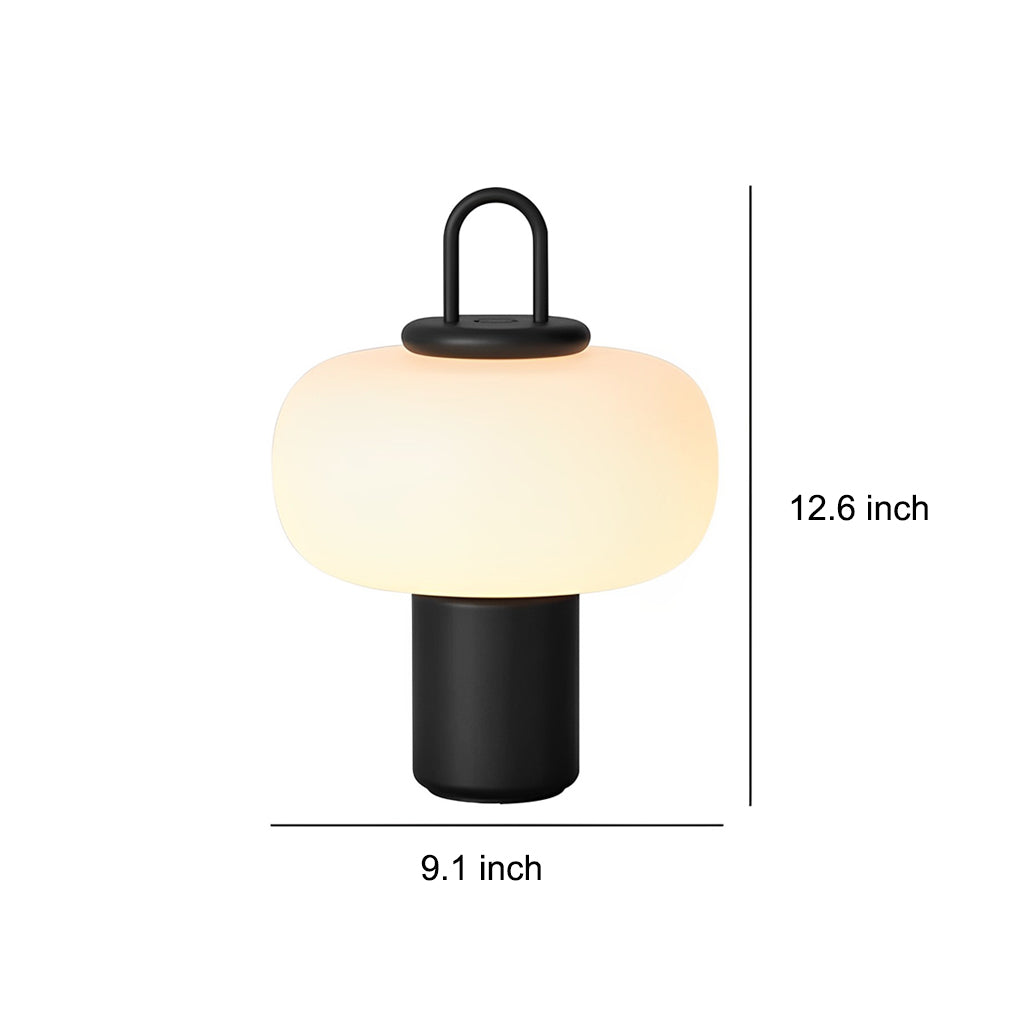 Modern White Milk Glass Orb LED Table Lamp for Living Room Decor
