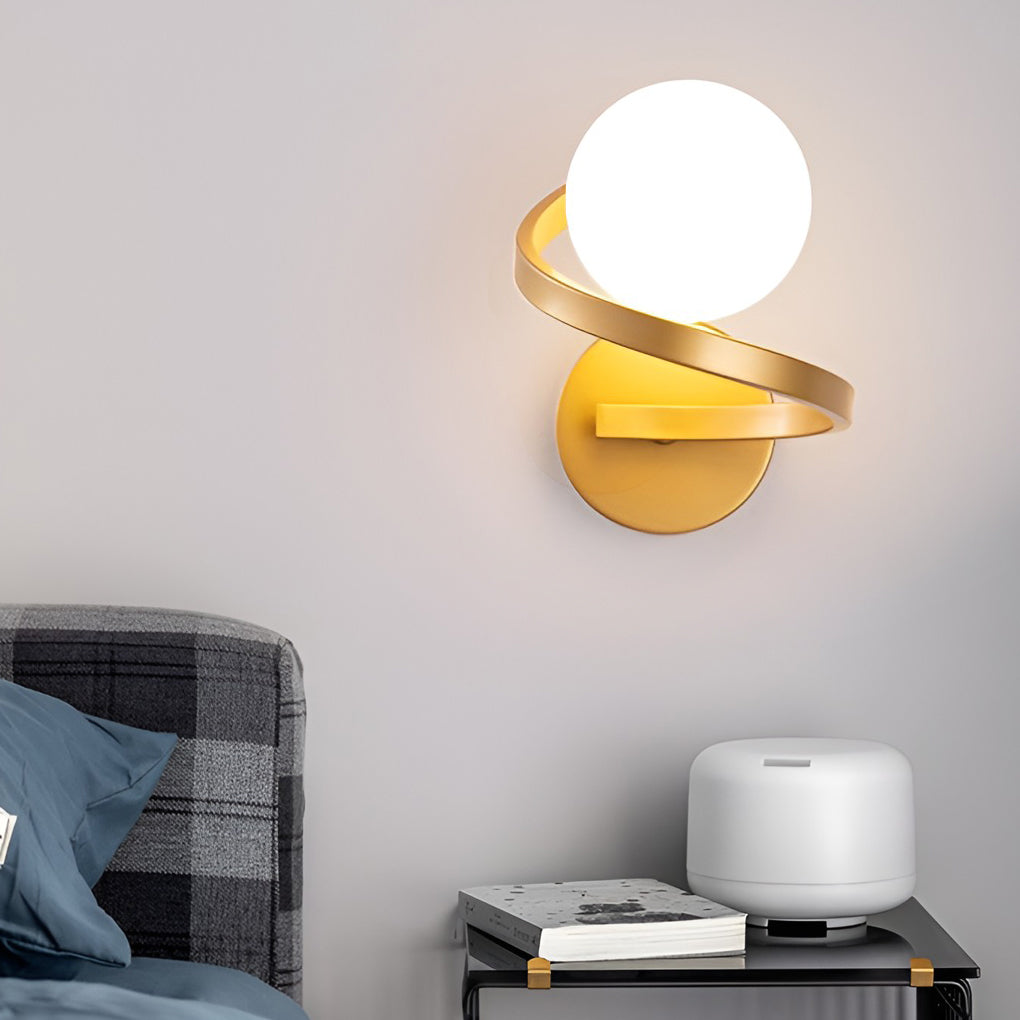 Curved Metal LED Wall Sconce in Stylish Black for Modern Bedrooms
