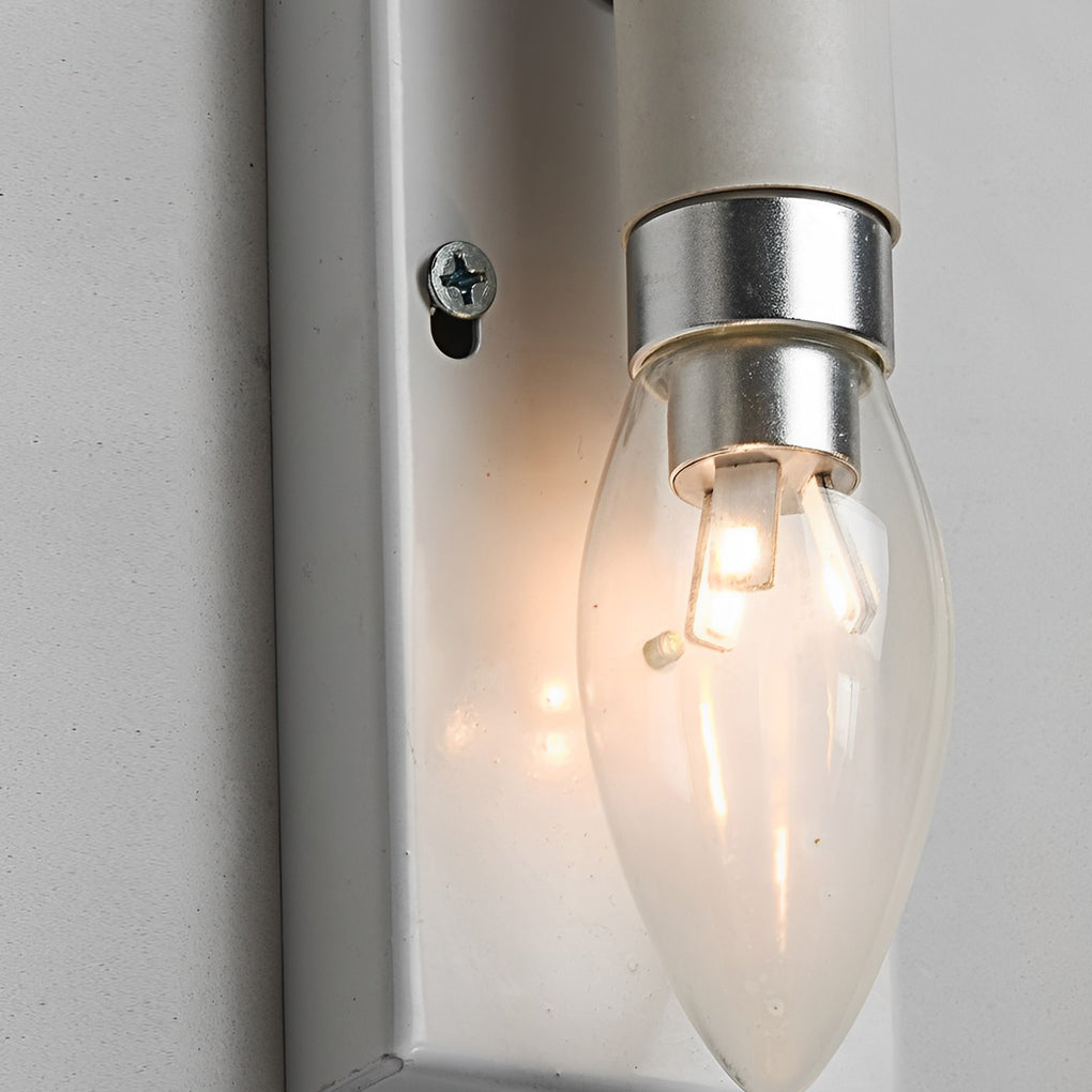 Nordic White Rectangular Gypsum Wall Light Fixture for Living Room