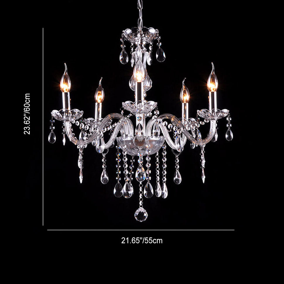 Elegant Contemporary Glass Candelabra Chandelier for Luxury Living Room