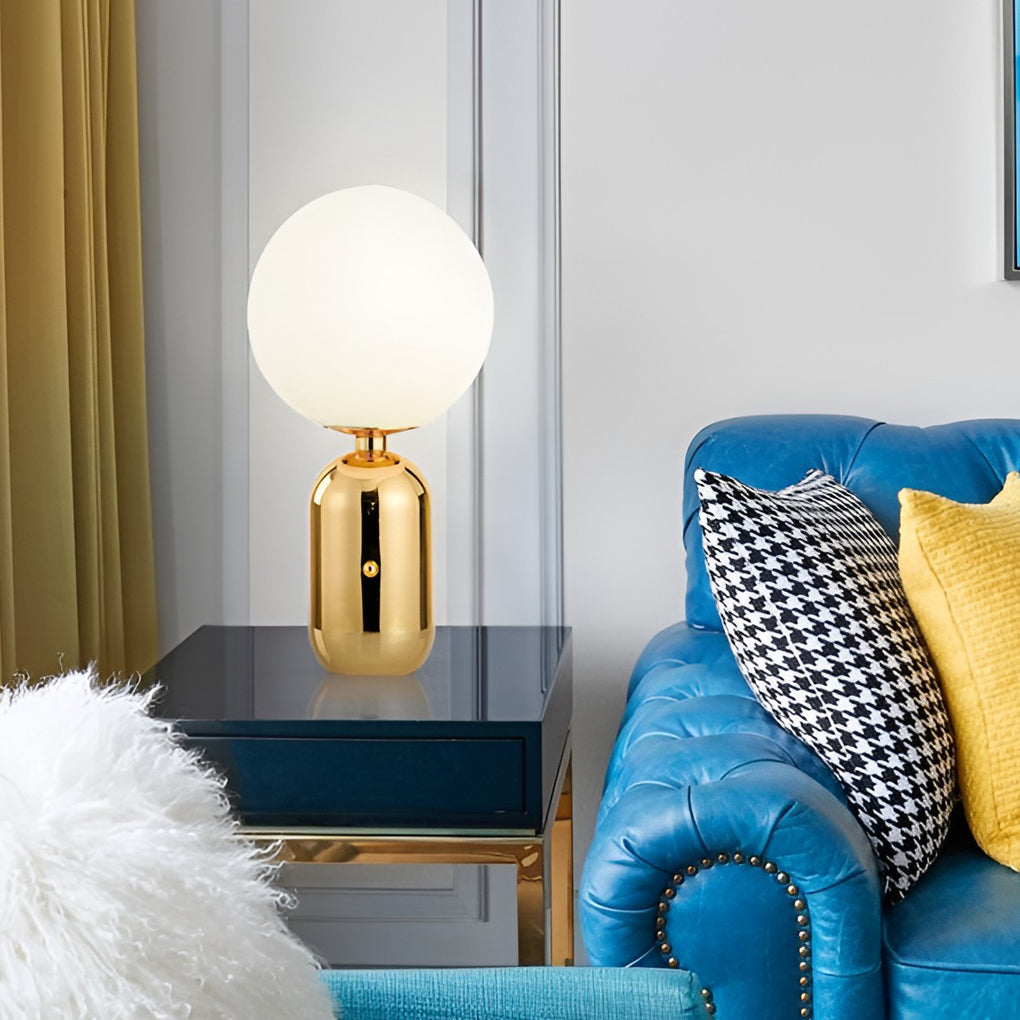 Contemporary Clear Glass LED Accent Ball Table Lamp for Living Room