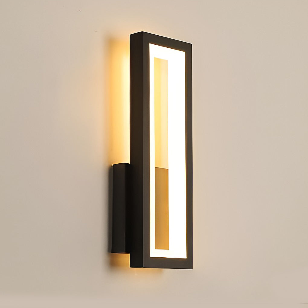Sleek Rectangular White LED Wall Sconce Fixture for Modern Living Spaces