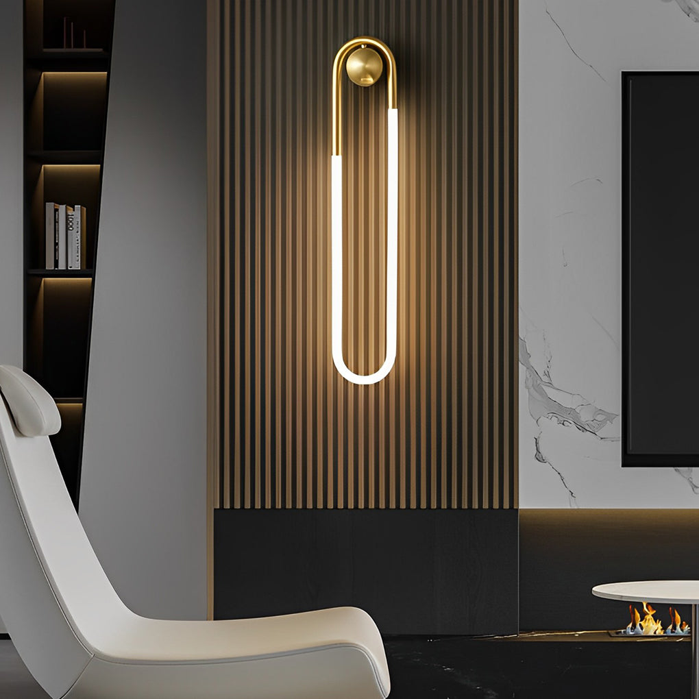 Minimalist Copper LED Wall Lamp with Three-Step Dimming for Modern Interiors