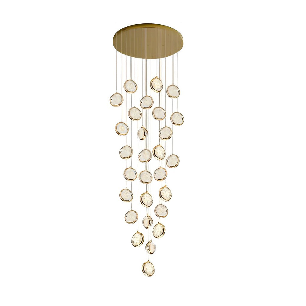 Adjustable Modern Crystal Cluster Chandelier for Luxury Staircase Lighting
