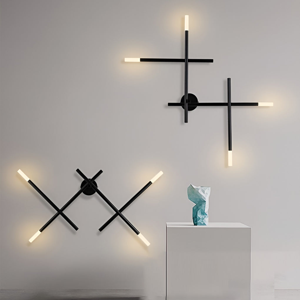 Modern Black Cross LED Wall Sconce Light for Contemporary Home Decor