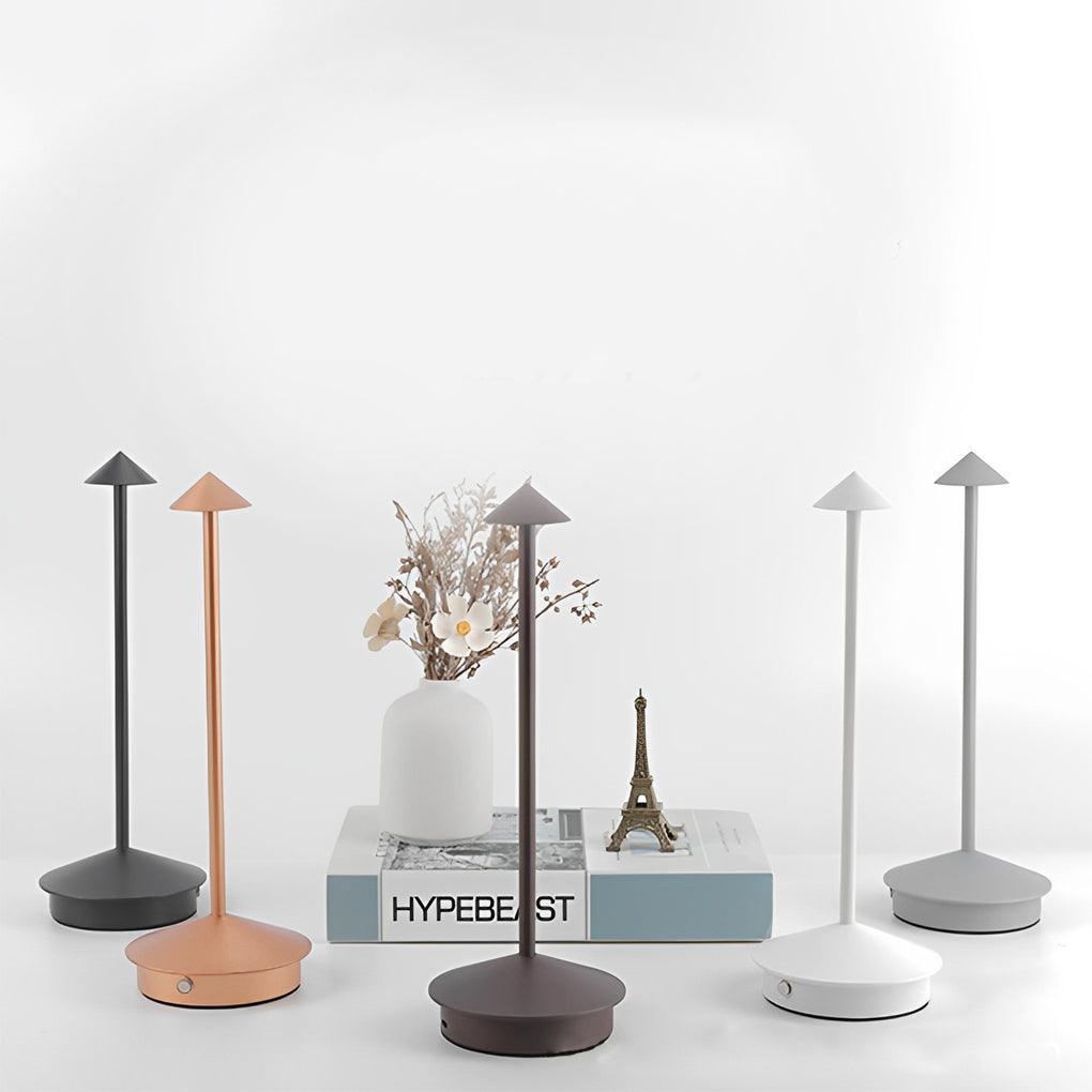 Dimmable Mini Triangle LED Table Lamp in Sleek White for Modern Décor