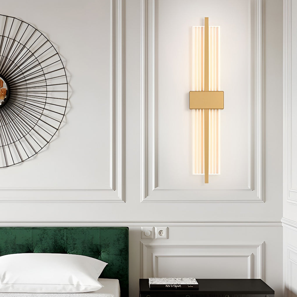 Postmodern Rectangle Warm LED Wall Sconce in Elegant Black for Living Room
