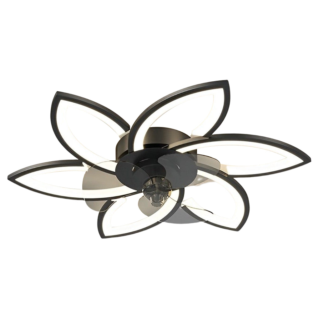 Modern White Flower Design LED Ceiling Fan with Light for Home