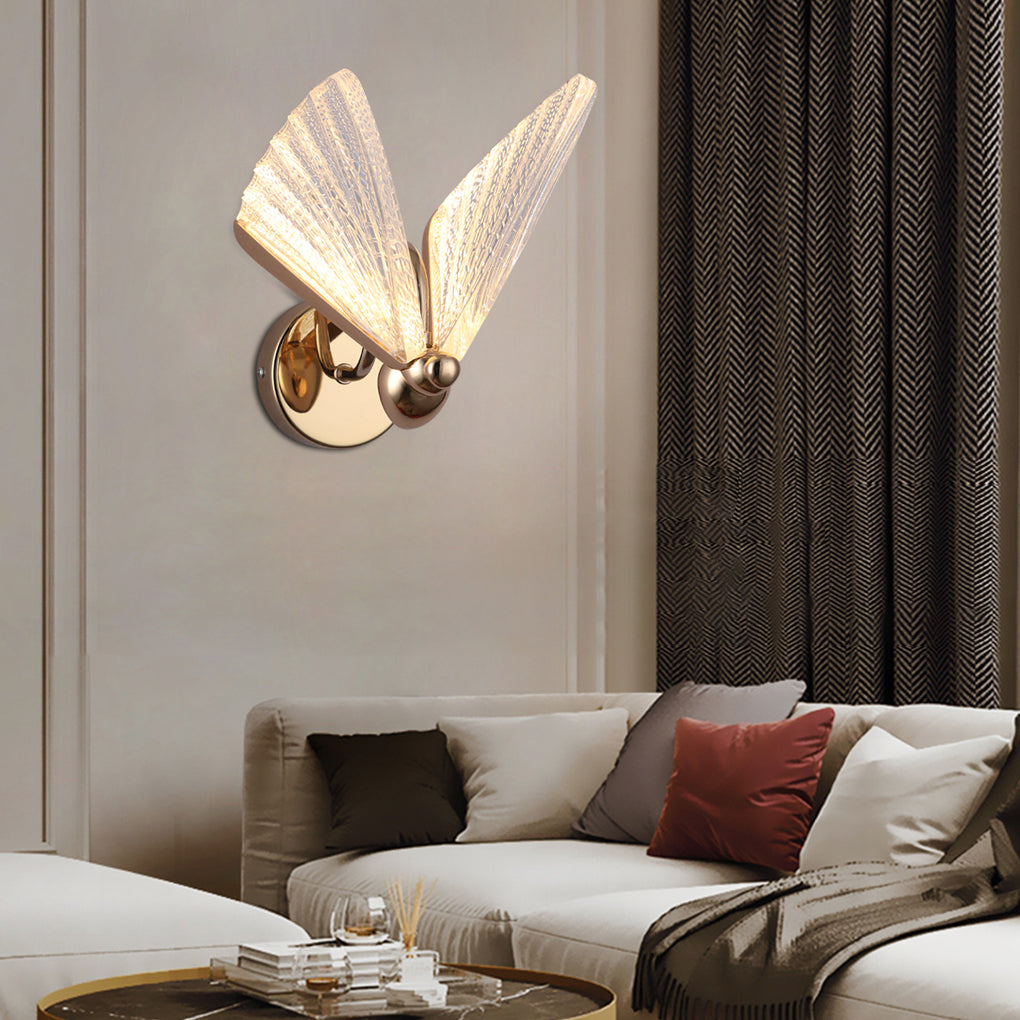 Elegant Metal and Acrylic Butterfly LED Wall Light for Modern Decor