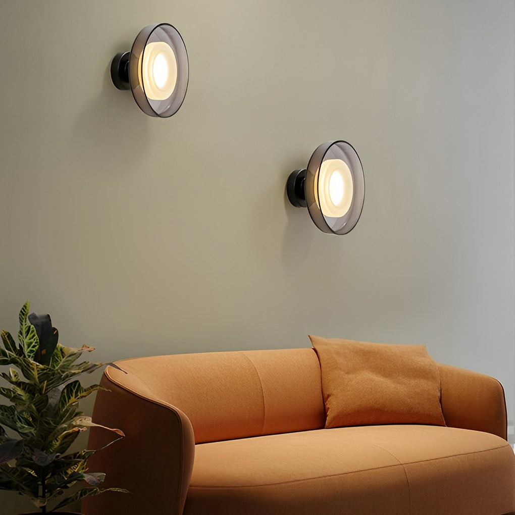 Post Modern Clear Glass LED Wall Sconce for Living Room & Hallway