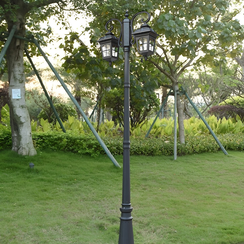 Elegant Waterproof Black Metal European-Style Outdoor Light Post