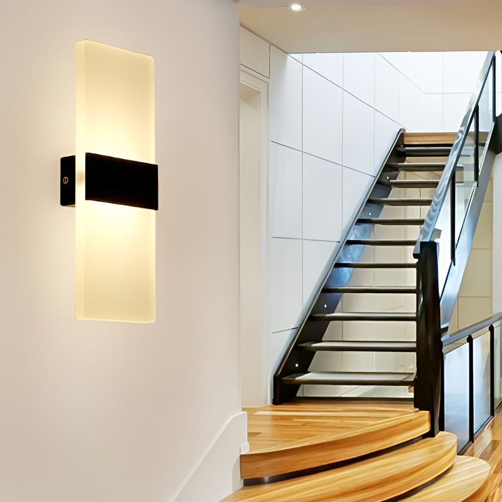 Rectangular White Acrylic 6W LED Wall Sconce for Modern Living Spaces