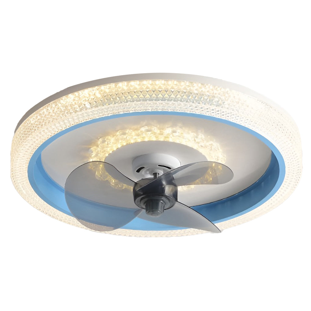 Muted Round 360° Rotatable LED Ceiling Fan Light for Modern Spaces
