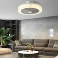 Modern Bladeless Round Dimmable LED Ceiling Fan Light for Living Room