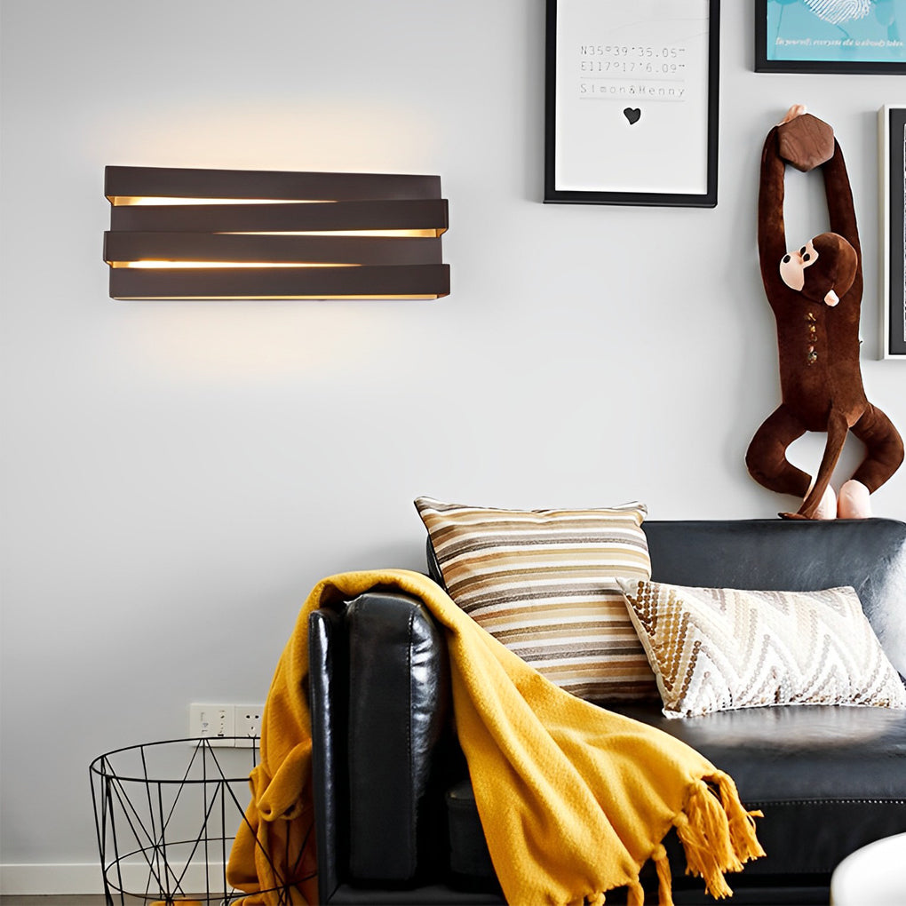 Modern White Geometric LED Wall Sconce Lamp for Living Room Decor