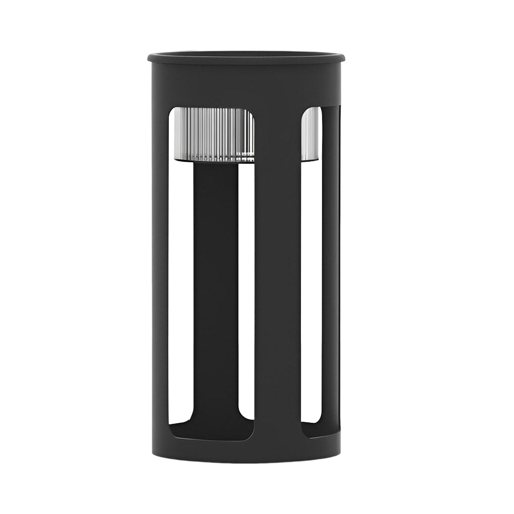 Modern White Round Solar-Powered LED Table Lamp for Outdoor Use