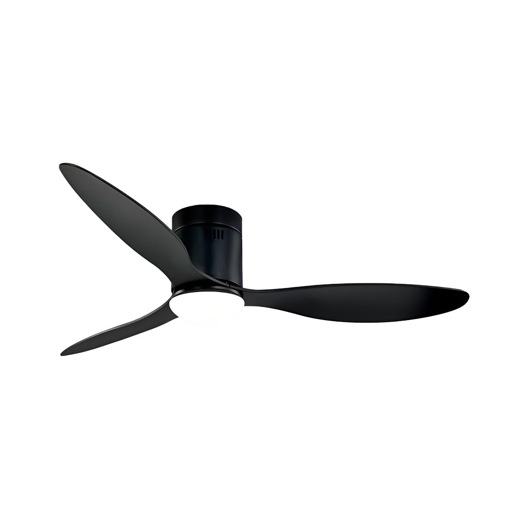 Modern White Ceiling Fan with 3 Blades, LED Lights, and Remote for Living Room