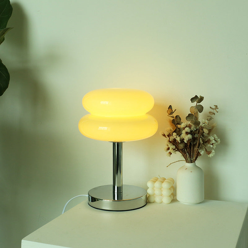 Contemporary Clear Glass 1-Light Table Lamp for Living Room or Bedroom