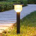 Sleek Matte Black Solar LED Outdoor Pathway Lights with Adjustable Brightness