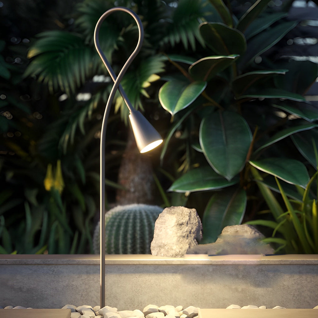 Modern Waterproof LED Arched Gooseneck Pathway Lights for Outdoor Use