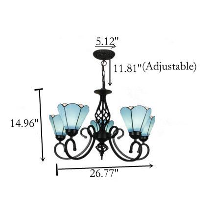 Elegant European Tiffany Glass Chandelier Pendant for Dining & Living Room