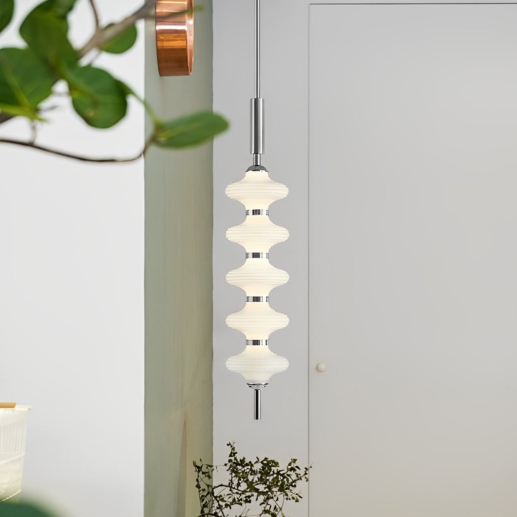 Minimalist Glass and Metal LED Gourd Chandelier for Dining Room Elegance