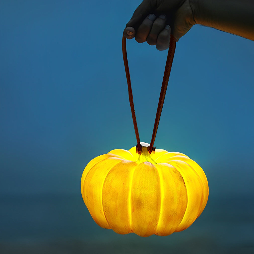 Waterproof USB Rechargeable Portable LED Pumpkin Lantern for Outdoor Decor