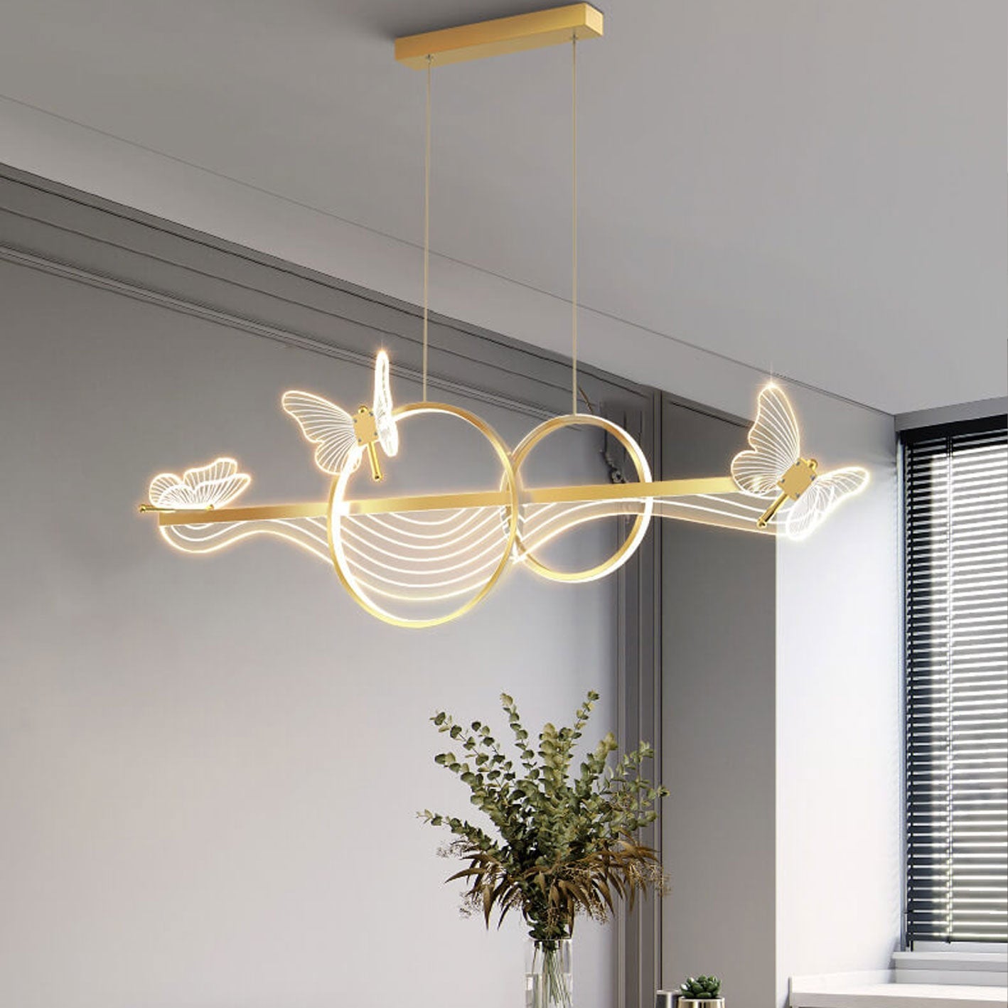 Luxury Nordic Style LED Chandelier Pendant Light for Kitchen Island