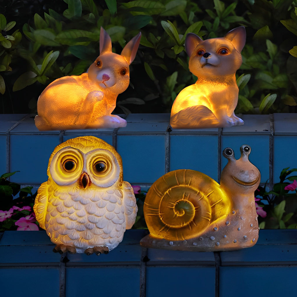 Colorful Resin Solar Garden Lamp for Dogs, Rabbits, and Snails