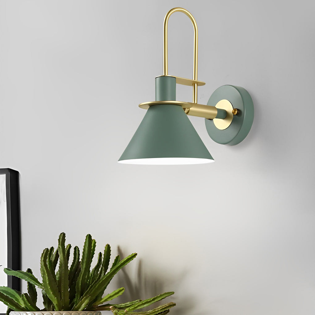 Modern Black Iron Horn-Shaped Wall Sconce for Living Room Decor