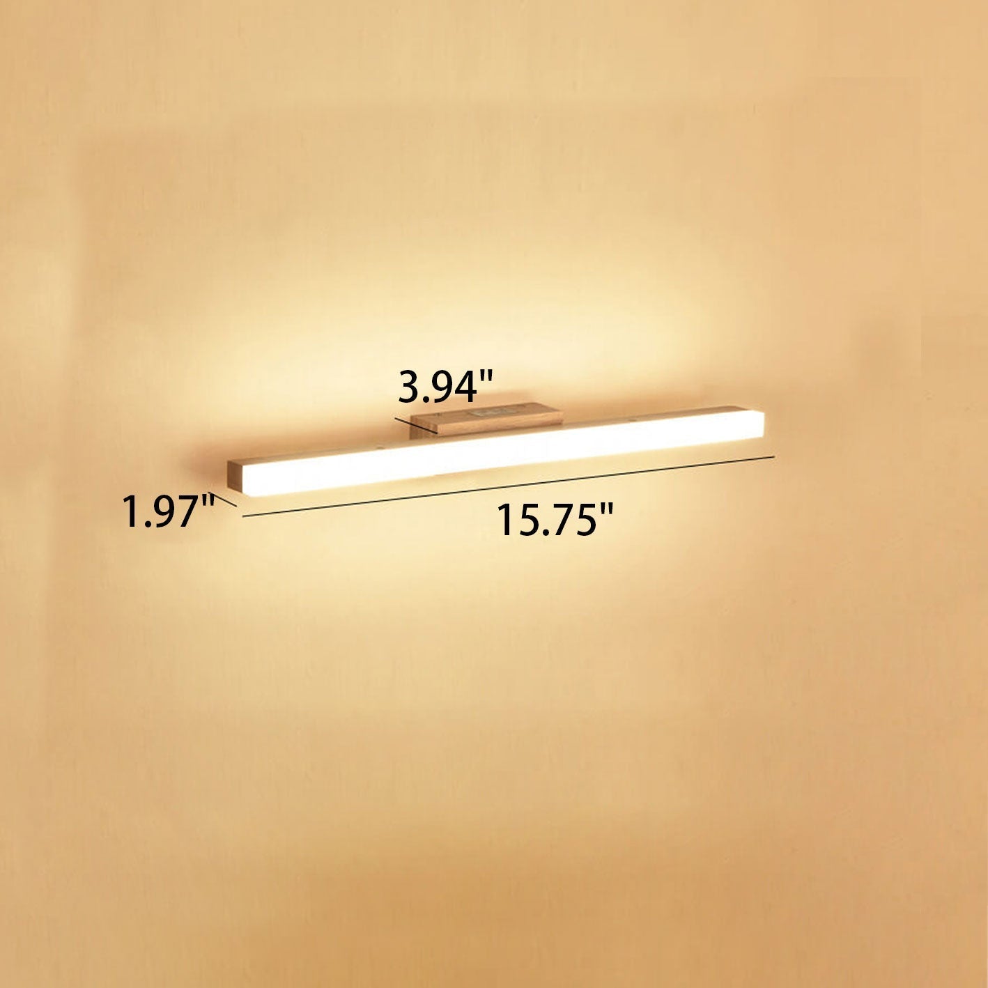 Scandinavian Natural Wood LED Wall Sconce Lamp for Modern Bathrooms