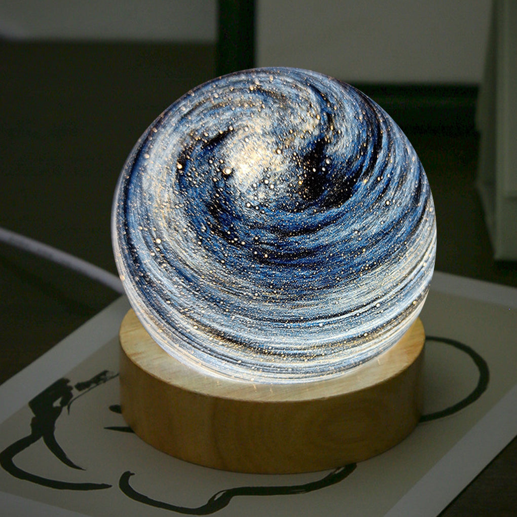 Colorful Globe Glass Starry Night Lamp for Kids' Bedroom Decor