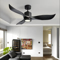 Nordic Style Silent 3-Blade LED Ceiling Fan with Remote for Living Room