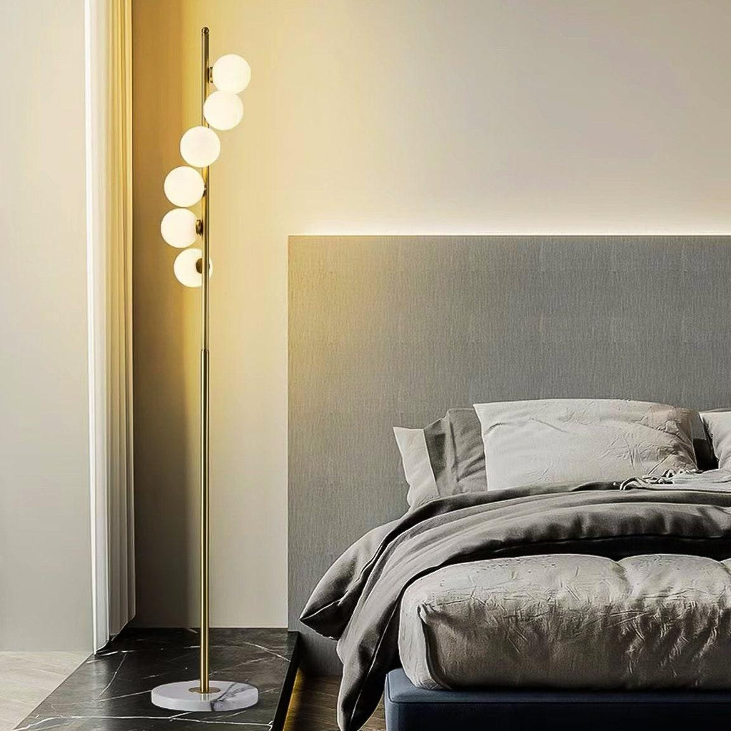 Elegant 6-Bulb Gold Metal Floor Lamp for Modern Living Room Decor