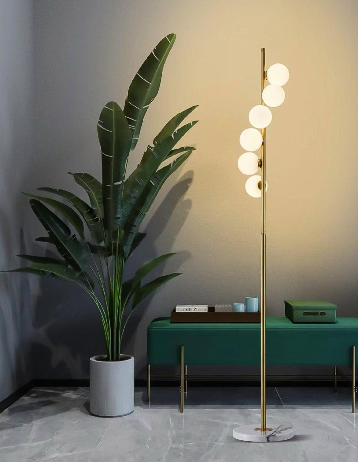 Elegant 6-Bulb Gold Metal Floor Lamp for Modern Living Room Decor