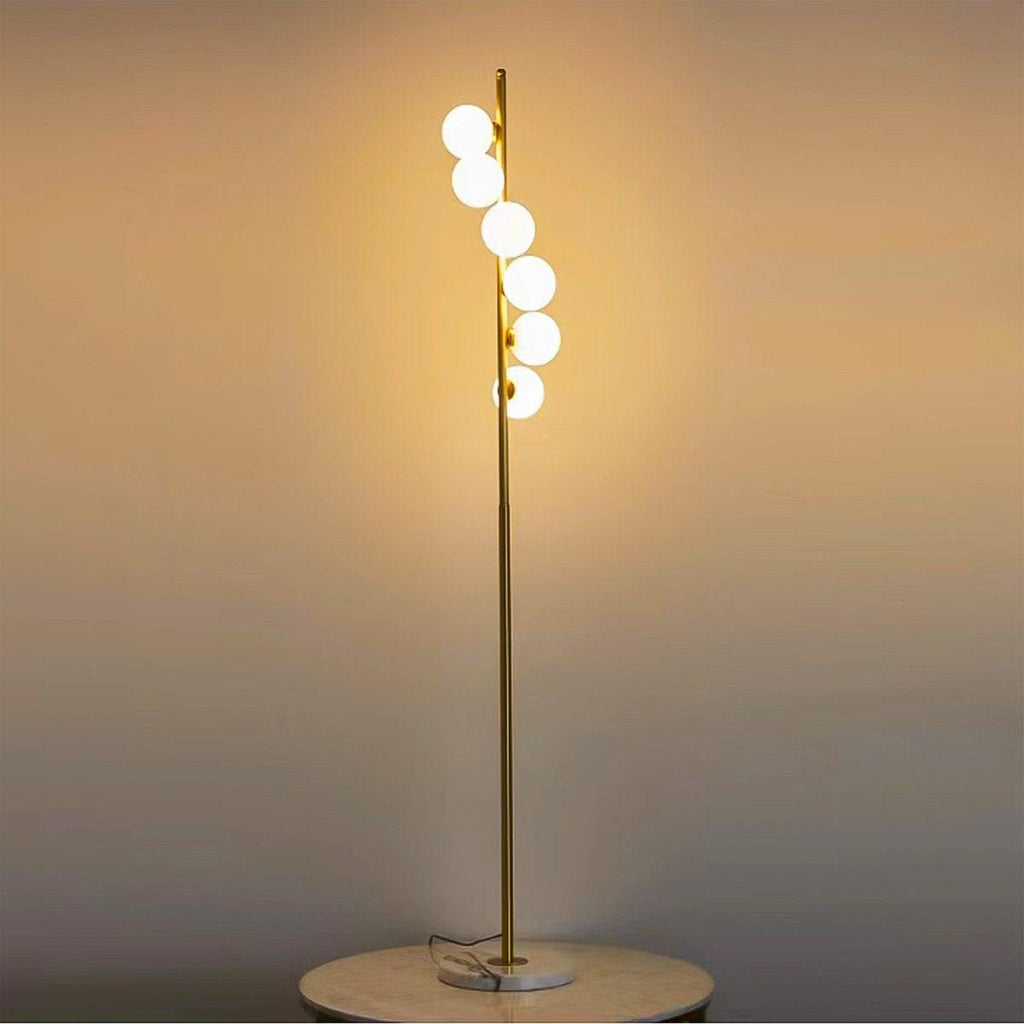 Elegant 6-Bulb Gold Metal Floor Lamp for Modern Living Room Decor