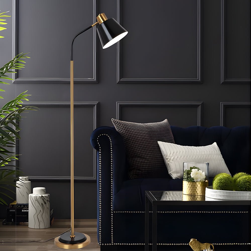 62-Inch Stylish Black Metal Rotatable Reading Floor Lamp for Living Room