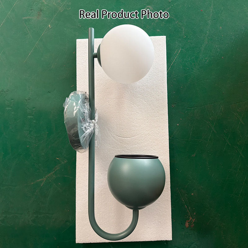 Elegant White Ceramic Sphere Wall Sconce Planter for Home Decor