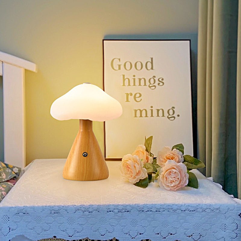 Stylish Gold Metal Mushroom Cloud LED Table Lamp for Living Room Decor