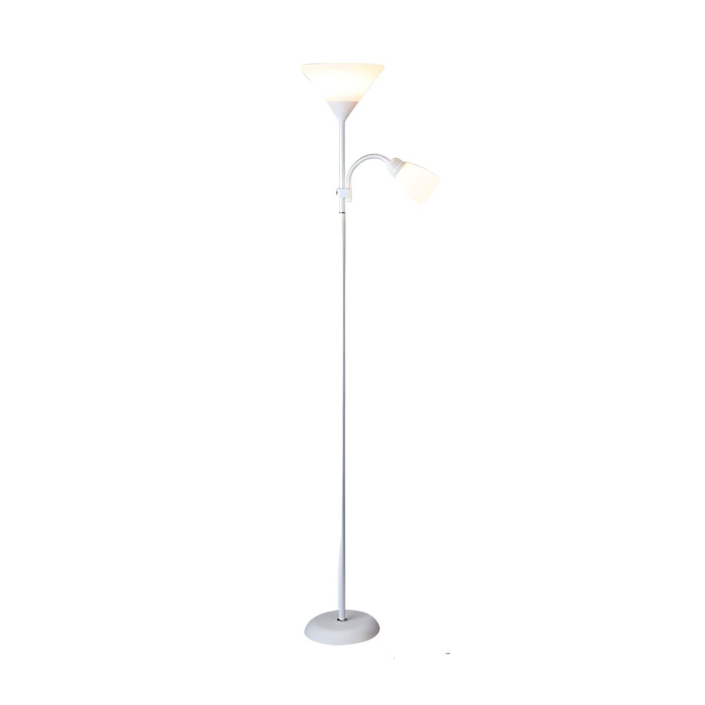 67" Sleek Modern Silver Torchiere Uplight Floor Lamp with Adjustable Sidelight for Living Room
